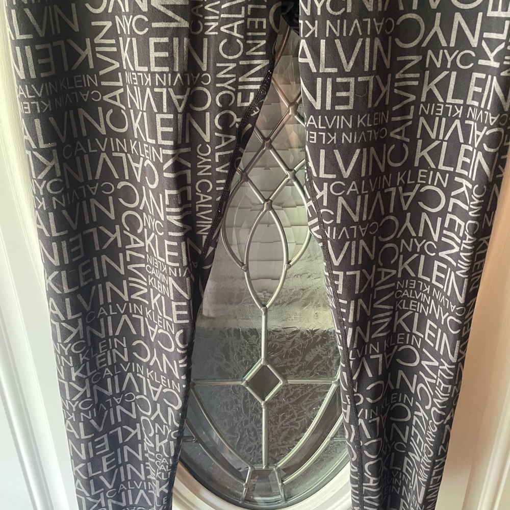 Calvin Klein Black and White Logo Maxi leggings size large - Picture 3 of 5